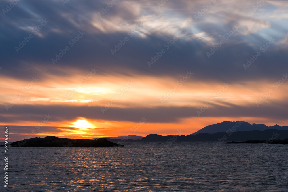 Sunset, Skye, Point of Sleat, Cirrus clouds