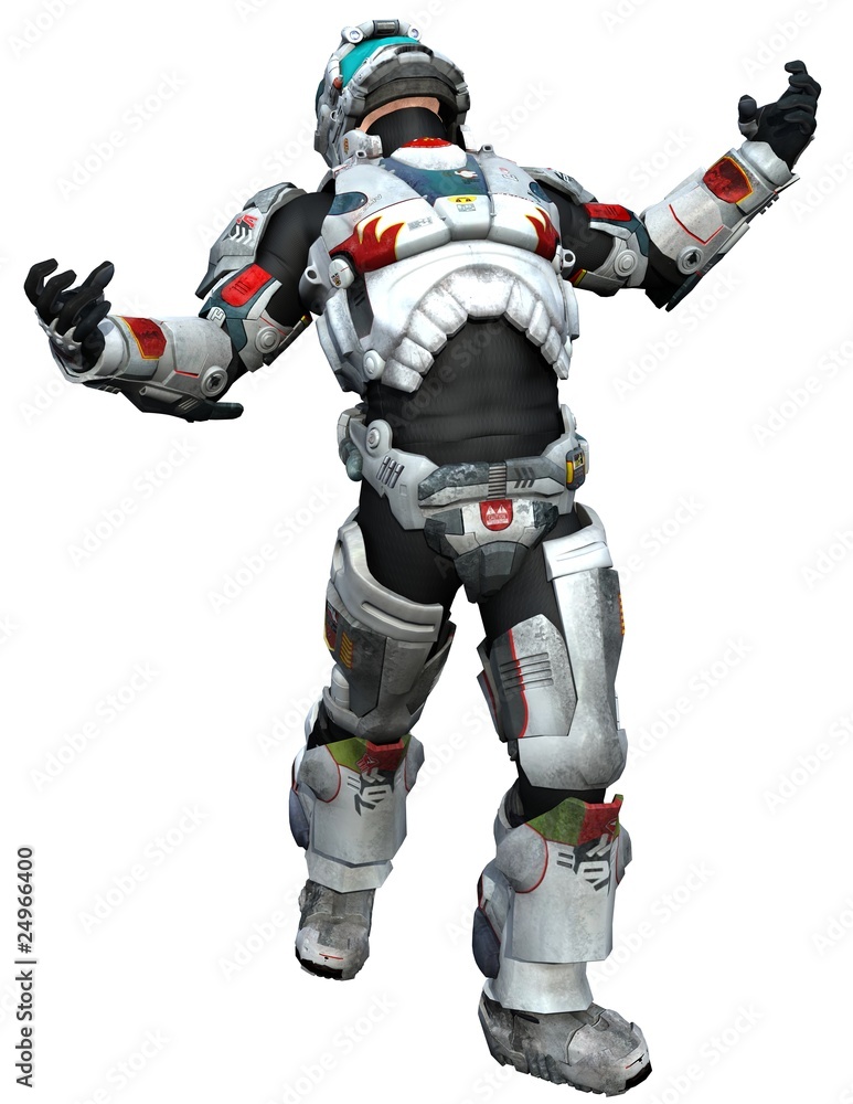 Fototapeta premium astronaut hero - looking to the space ship