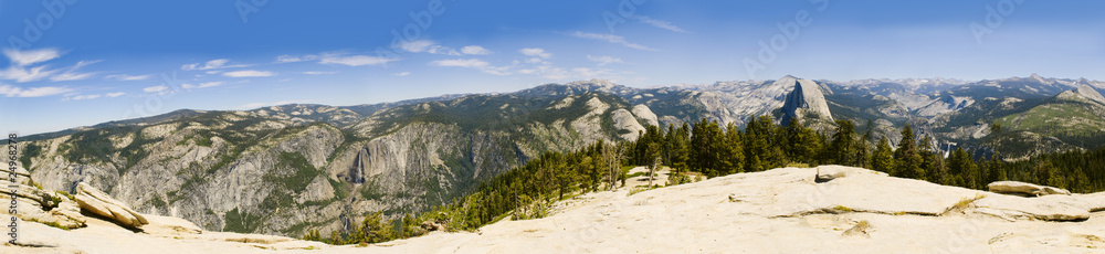 Panorama of Yosemite and the sierra Nevadas from Sentinal Dome