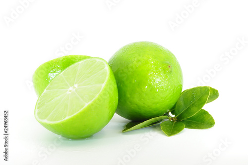 three limes with leaves