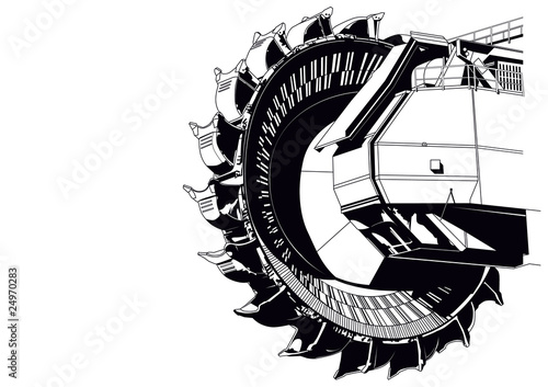 Giant bucket wheel excavator