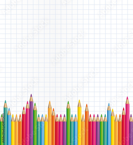 Colored pencils school background