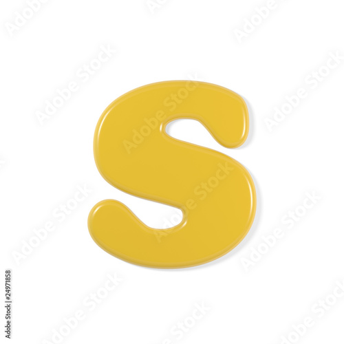 yellow font - lower case - s