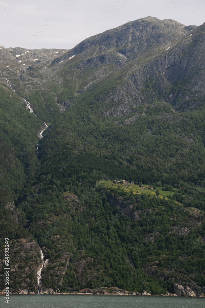 Waterfall on Hardangerfjord, Norway