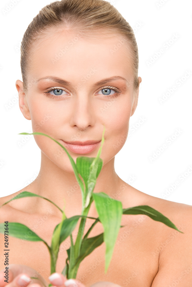 woman with sprout woman with sprout