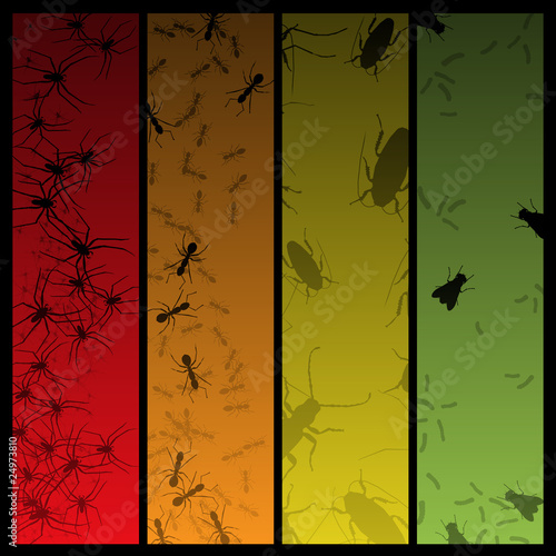 Four insect and spider banners