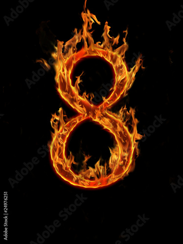 Fiery font "8"