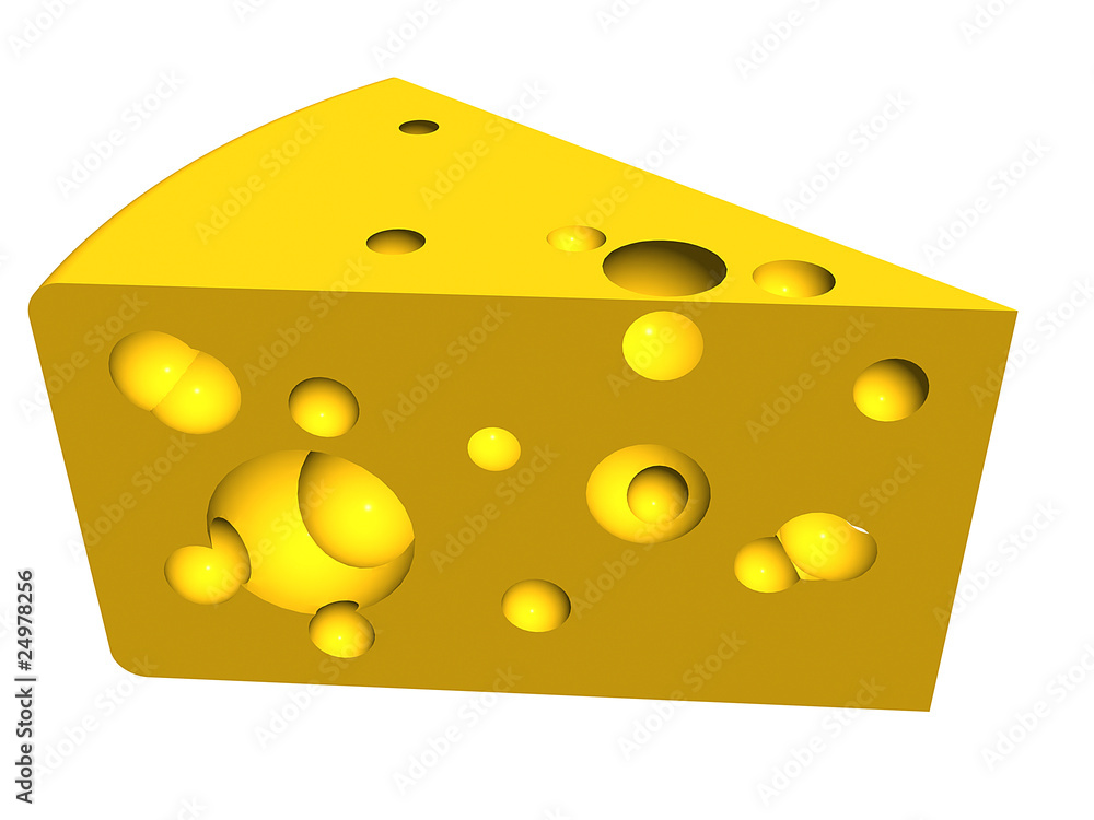 Fototapeta premium A slice of fresh cheese