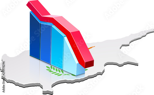 Statistiques de Chypre à la baisse (détouré)