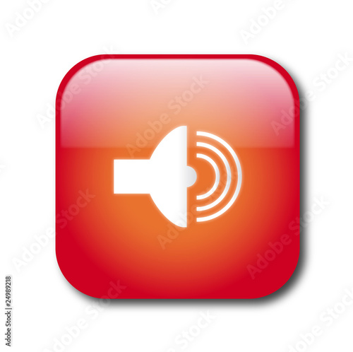 Red sound button vector