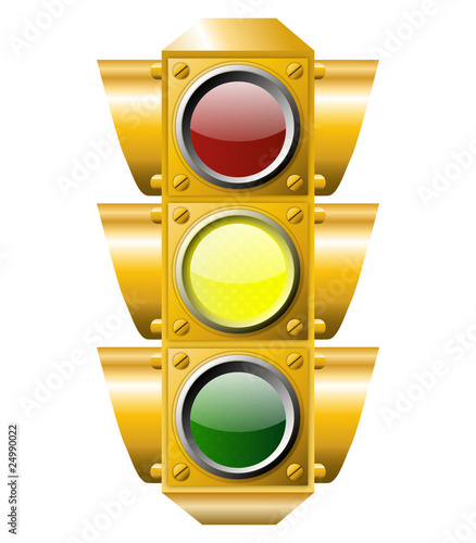 Yellow traffic light vector