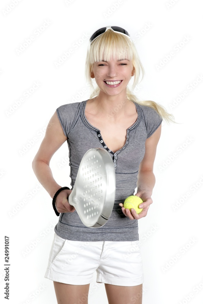 paddle tennis sport blonde young beautiful girl paddle tennis sport blonde young beautiful girl