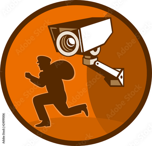 burglar mugger thief running loot surveillance camera