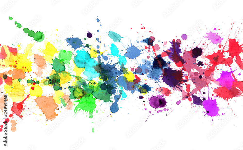 Rainbow of watercolor paint