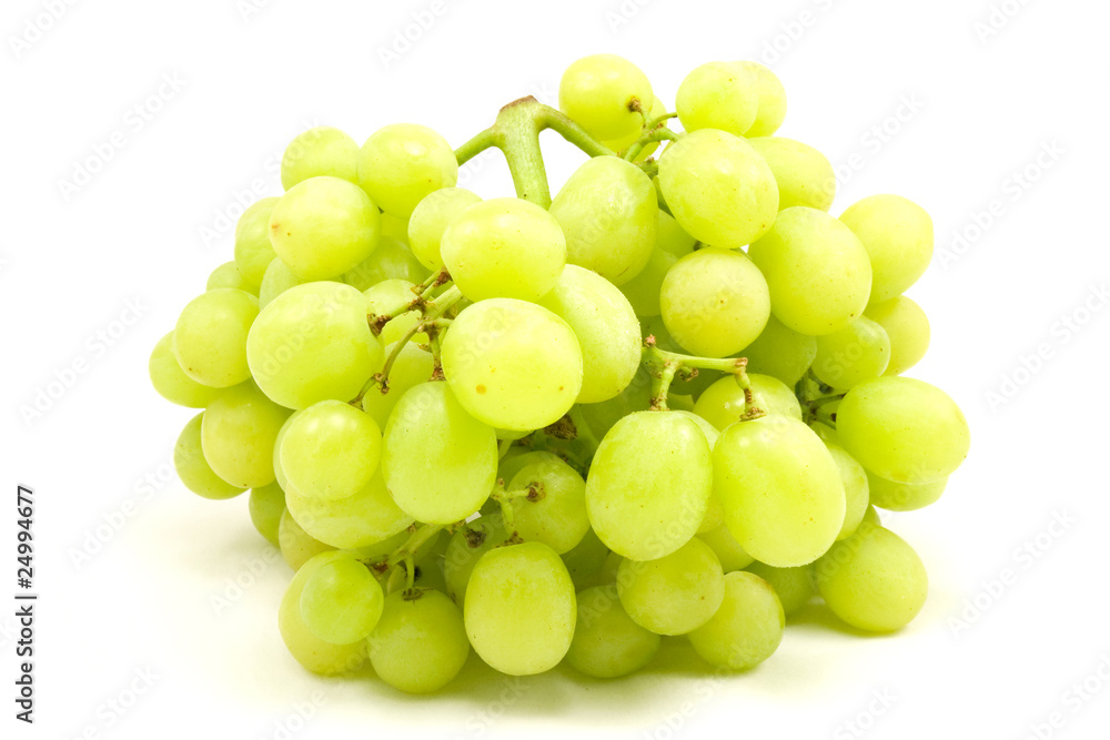 fresh green grapes isoleted on white background