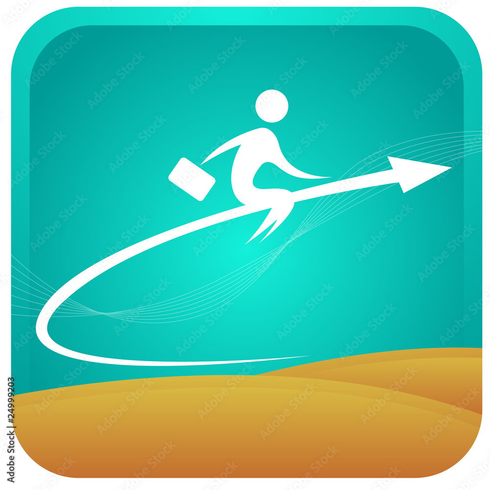 Fototapeta premium human flying on a graphline