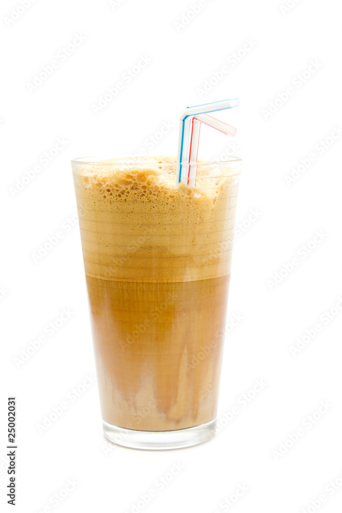 Greek cold coffee - frappe isolated on white Greek cold coffee - frappe isolated on white