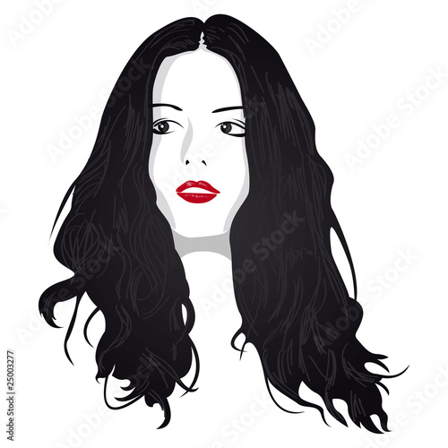 Fille aux cheveux long 2, vecteur