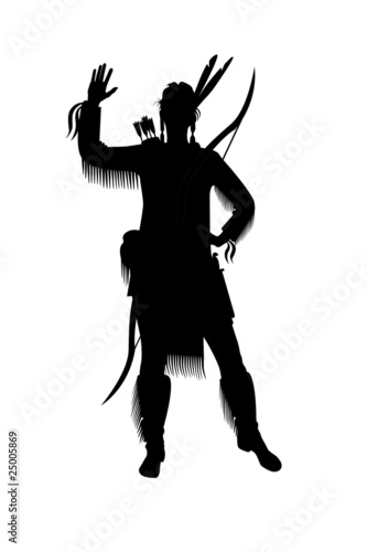 indian woman with a bow on a white