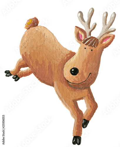 Cute reindeer running