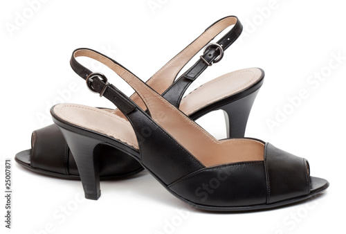 A pair of black female shoes