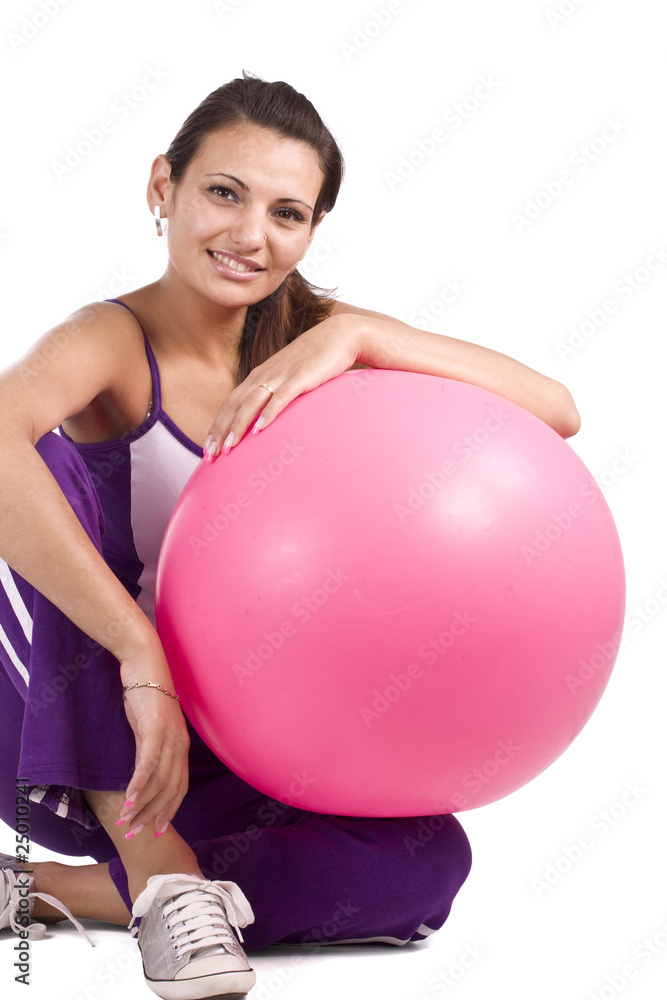 Woman with fitness ball Woman with fitness ball