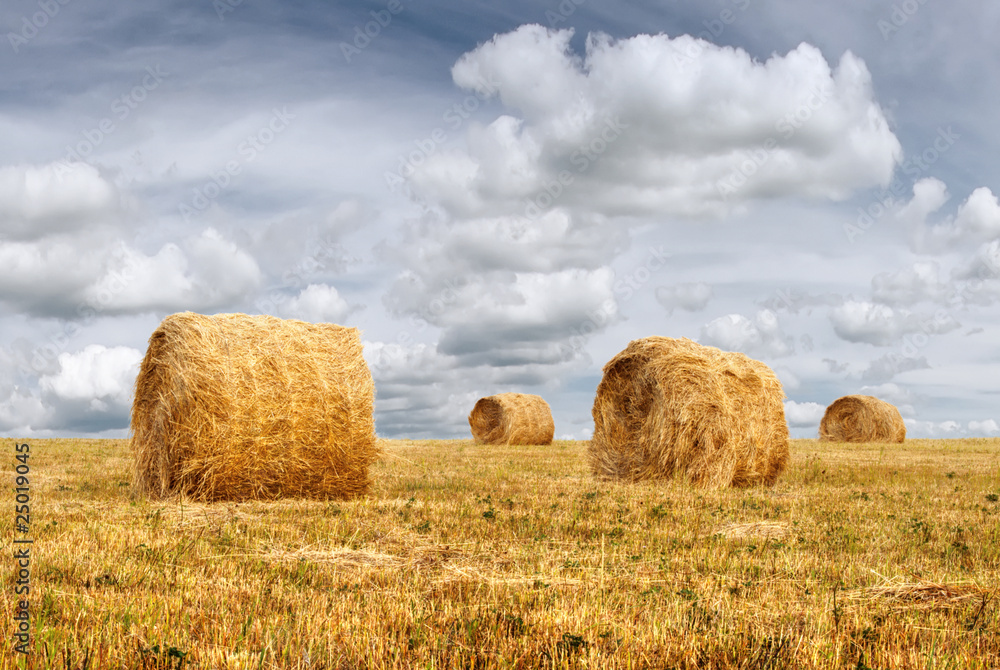 Haystacks and cloudscape