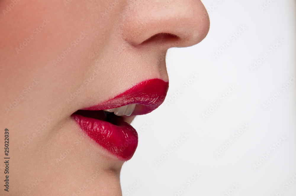 Closeup make up glamour woman with red lips. Vogue Closeup make up glamour woman with red lips. Vogue