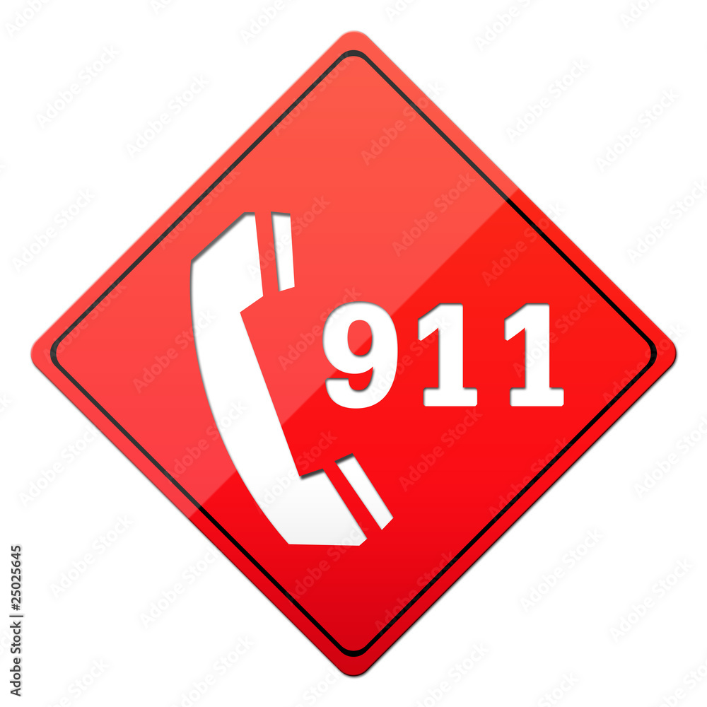 dial 911, emergency sign, red button dial 911, emergency sign, red button