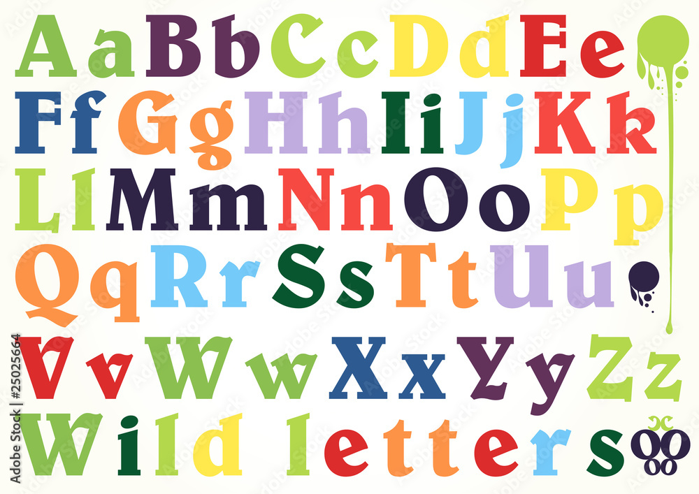 Colorful alphabet letters vector