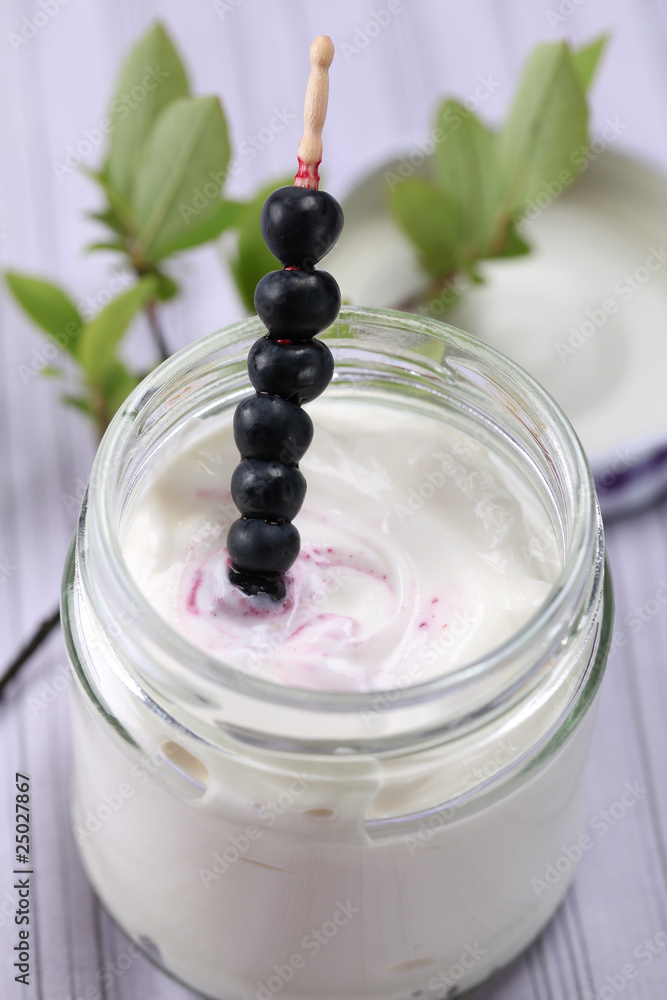 Yogurt with blueberries Yogurt with blueberries