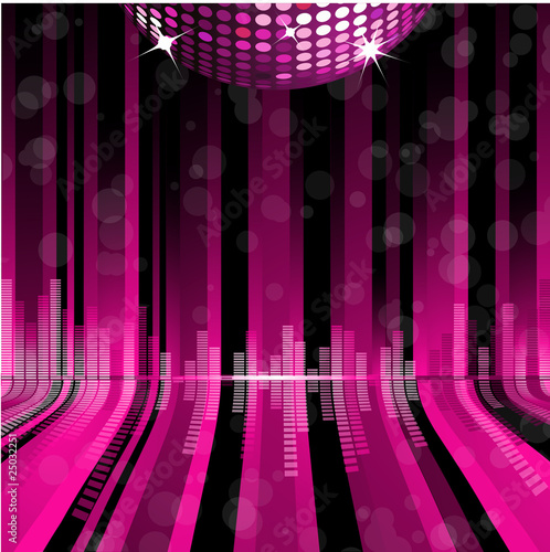 Glowing disco ball background