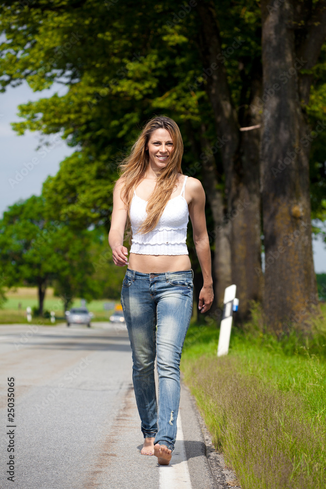 Walking down the street Walking down the street