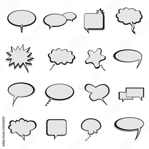 Talk and speech balloons or bubbles