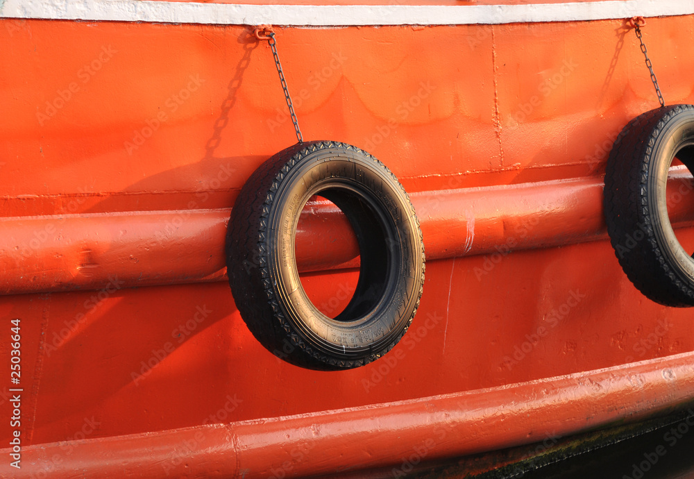 Naklejka premium Fenders on boat