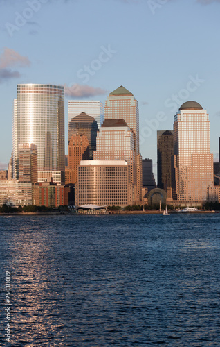 Manhattan Finantial District at sunset panorama from Jersey city
