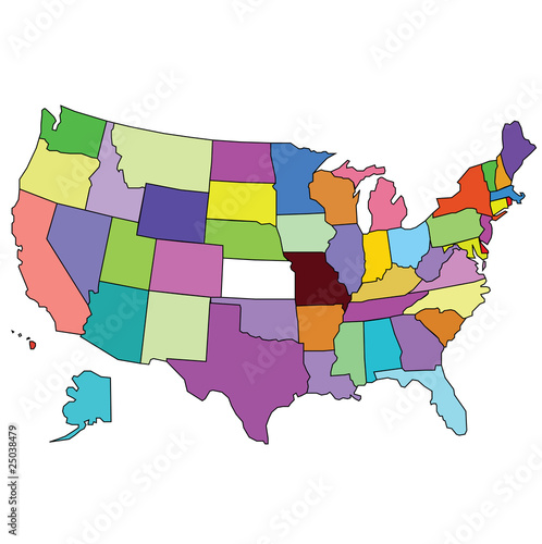 colored map usa