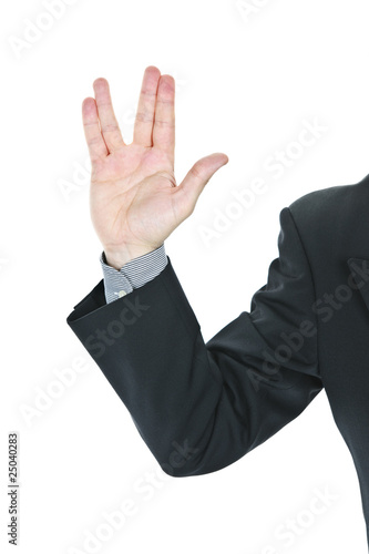 Obraz na plátně Man giving Vulcan salute