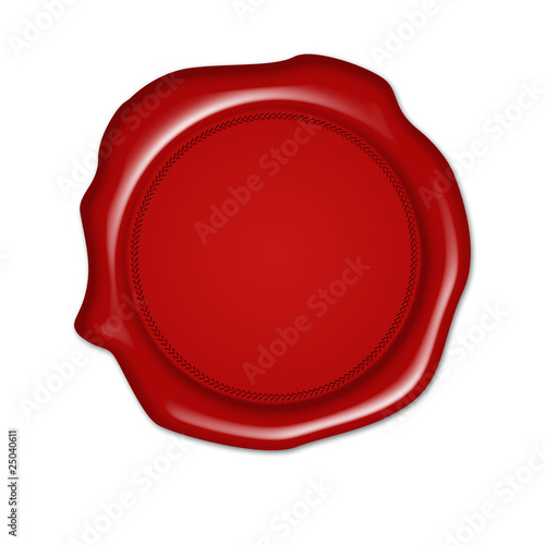 blank wax seal, button, red