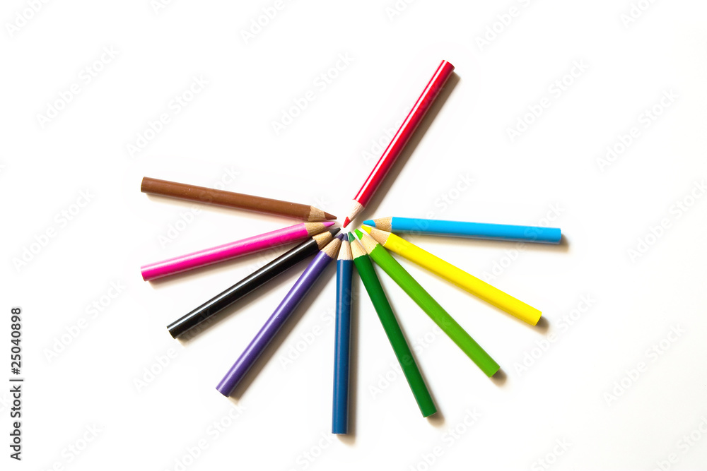 Color pencils isolated on white background Color pencils isolated on white background