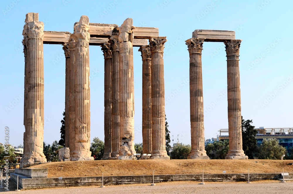 the temple of Olympian Zeus in Athens, Greece