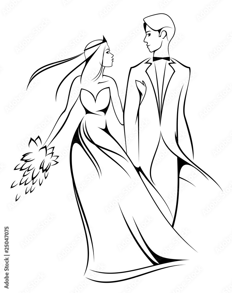 Жених и невеста эскиз
