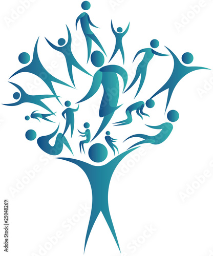 humans connected together to form a tree