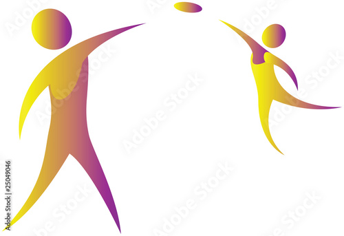 two humans playing with frisbee
