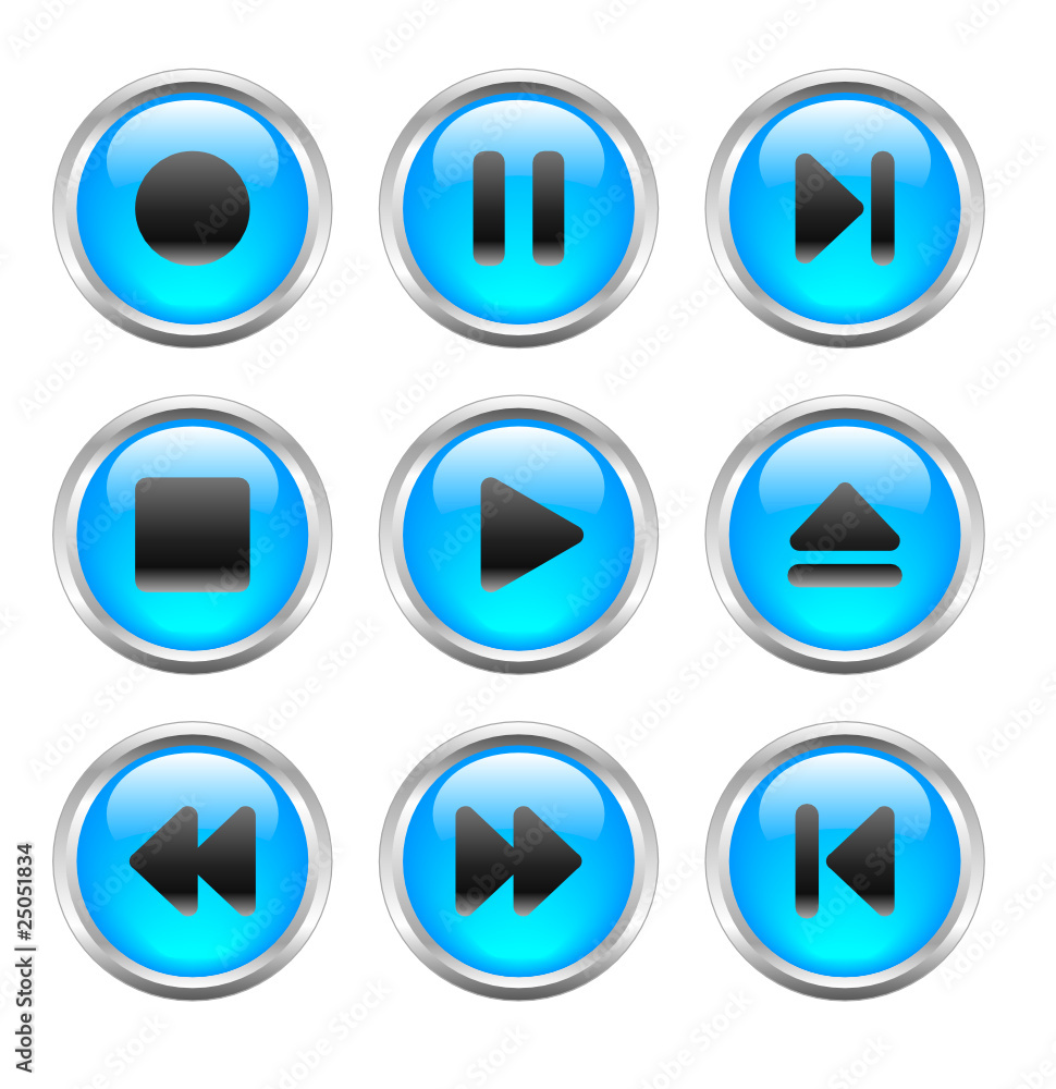 Media buttons. Vector. Media buttons. Vector.