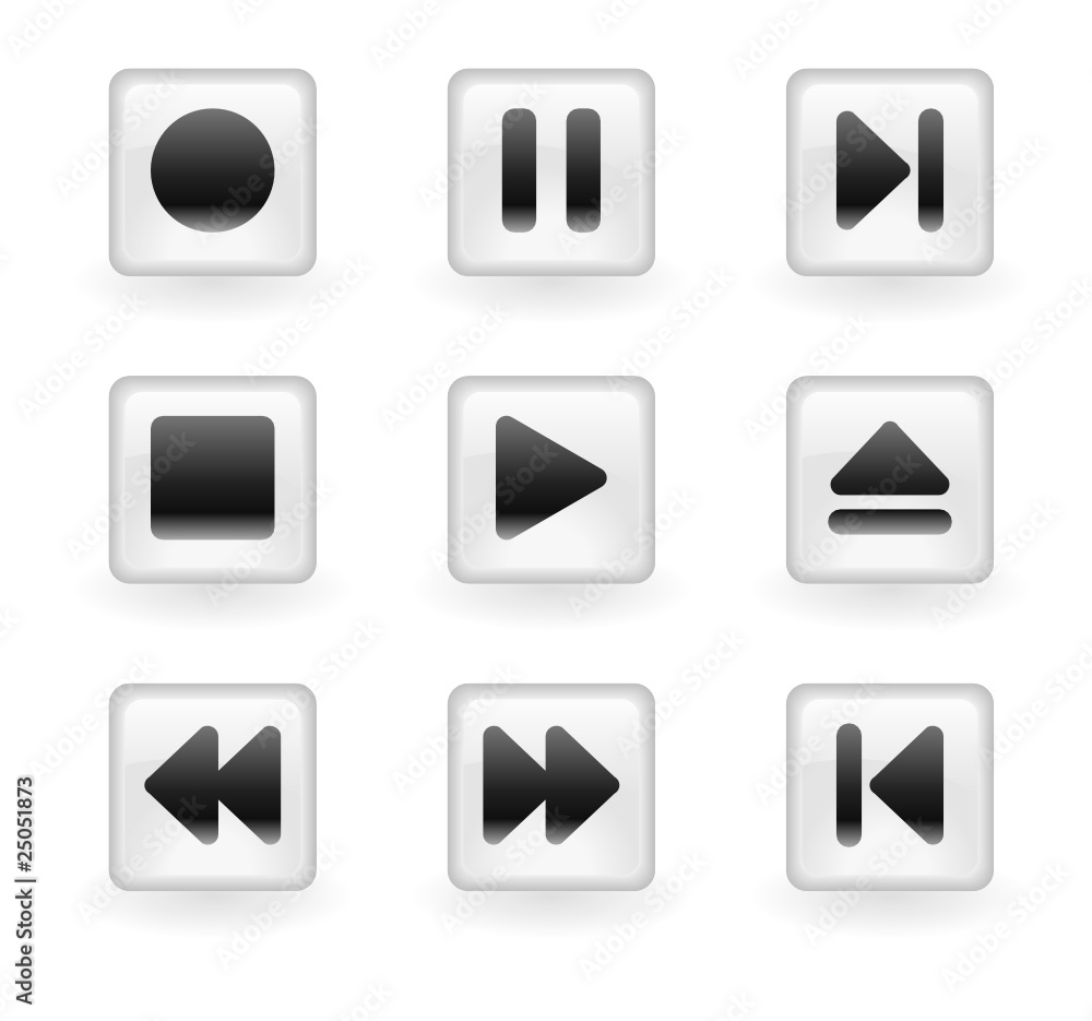 Media buttons. Vector. Media buttons. Vector.