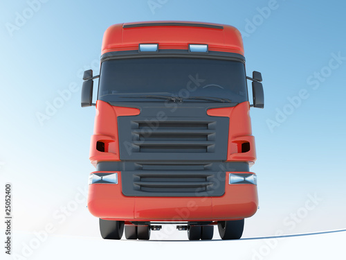 Red truck front view