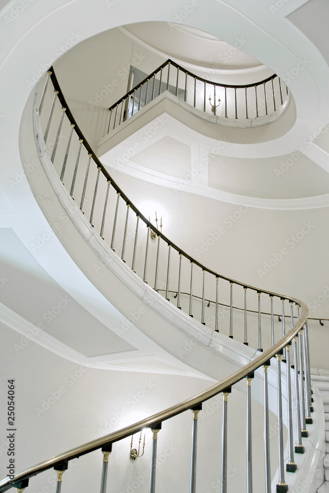 Stairwell in Royal castle in Warsaw on World Heritage List.