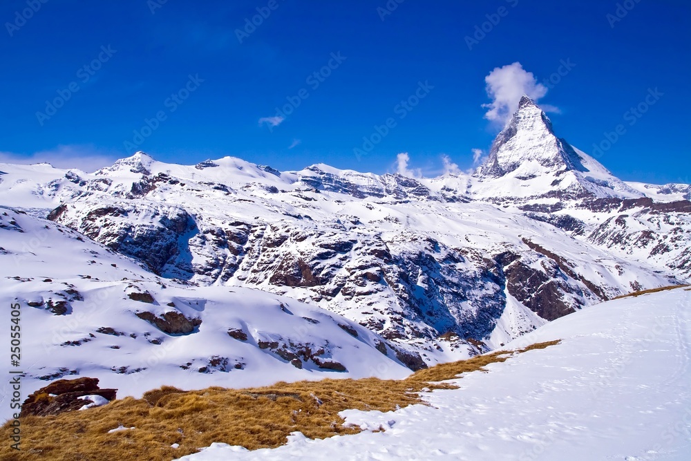 Matterhorn Peak, logo of Toblerone Chocolate, Switzerland