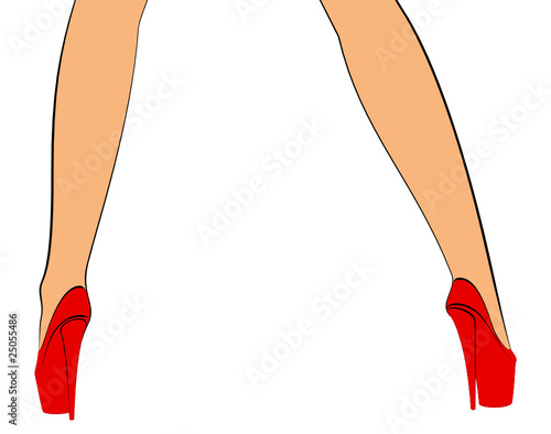 Silhouette is slender beautiful womanish feet
